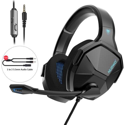 NUBWO N13 3.5mm Wired Gaming Headphones Over Ear Noise Canceling Earphone with Mic for PS4 Xbox One PC Laptop Phone