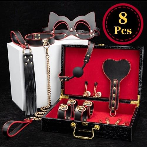 Adult Sex Products SM bdsm Women Flirt Bondage Set Anal Plug Whip Adults Erotic Toys Handcuffs Sex Toys for Women Intimate Goods