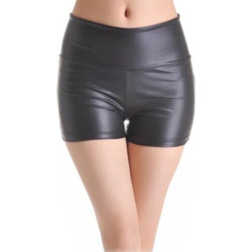 Leather Shorts Women High Waist Bodycon Push Up Black Short Joggers Sports Fitness Womens Sexy Slim Shorts Spodenki Damskie