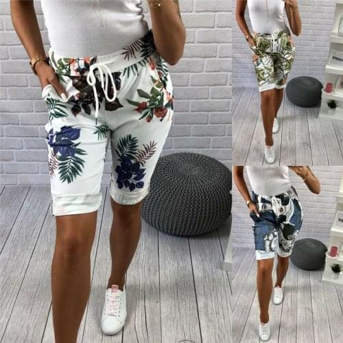 Fashion Summer Women shorts High Waist Floral Print Girls Shorts Bandage Casual Women Holiday Club Drawstring Shorts female