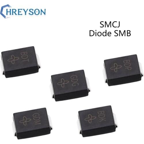 50Pcs SMD TVS Diodes SMCJ190A SMCJ200A SMCJ220A SMCJ250A SMCJ300A SMCJ350CA SMCJ400CA SMCJ440CA SMCJ 1500W 5V-440V SMC