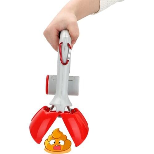 2 In 1 Pet Pooper Scooper with 1 roll Poop Bags Pet Accessories Outdoor Waste Cleaning Tools Pick Up Holder