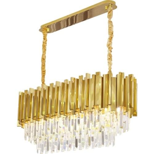 Light luxury postmodern crystal chandeliers simple model room Nordic American luxury villa restaurant living room chandelier LED