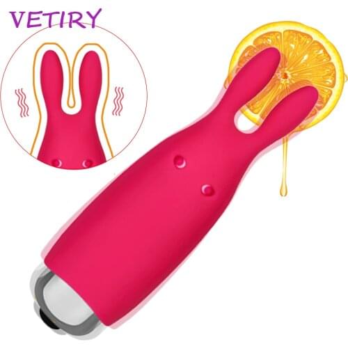 VETIRY Rabbit Vibrator Clitoris Vagina Stimulator Nipple Clamp Massage Sex Toys for Women Female Masturbator G-spot Foreplay