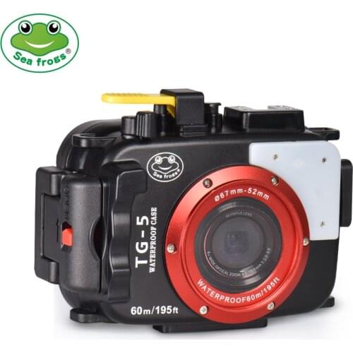 60M/195ft Waterproof Box Underwater Housing Camera Diving Case For Olympus TG5 TG-5 Bag Protective Case Cover Yellow