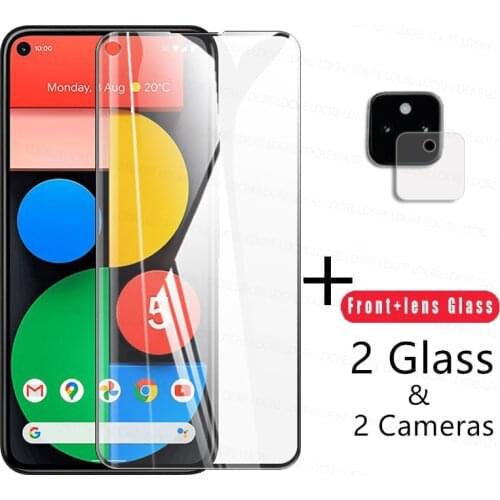 4-in-1 2.5D Tempered Glass For Google Pixel 5A Glass For Pixel 5A 5 4A 4 XL Screen Protector Camera Len Film For Google Pixel 5A