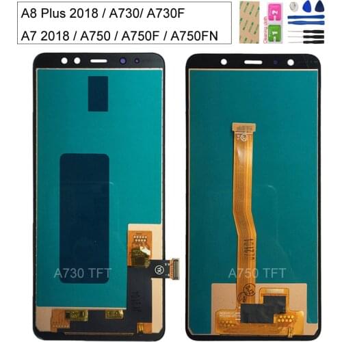 For Samsung Galaxy A7 2018 A750 A750F LCD For Samsung A8 Plus 2018 A730 A730F lcd Display Touch Screen Digitizer Good Quality