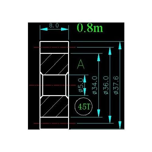 0.8m 45T/Hole 5mm 6mm 8mm 10mm/width 8mm/For Meat Grinder Parts etc