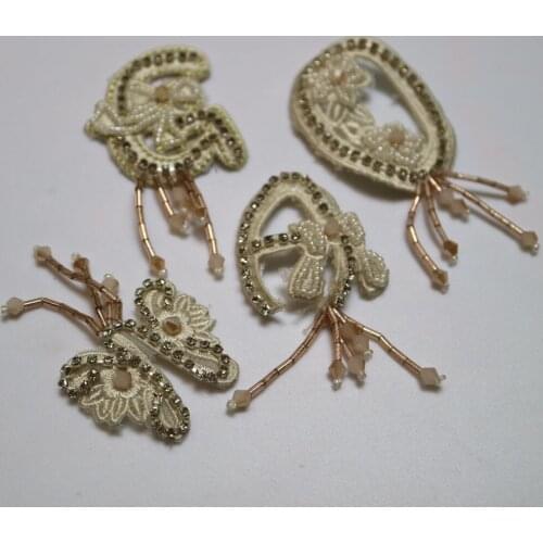 1pc letter butterfly Rhinestone Beaded patches for clothes DIY Fashion Badge sequins appliques parches ropa