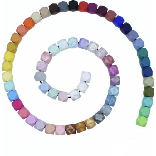 10 PCS 17 MM Hexagon Silicone Beads For DIY Baby Pacifier Chain BPA Free Teething Baby Teether Baby Accessories Geometric Beads
