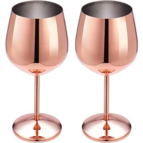 2 Pcs Stainless Steel Red Wine Glass Metal Wine Glass White Wine Cocktail Glass Goblet Juice Drink Champagne Goblet