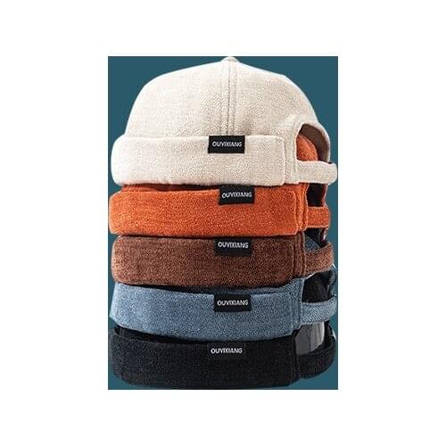 2021 New Unisex Docker Sailor Biker Cap Men Adjustable Casual Brimless Skull Loop Beanie Hat Men Hat Summer Gorro Womens Hats