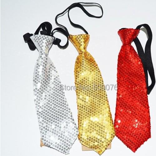 5pcs/lot Fashion Kids Boys Girls Baby Infant Child Pure Solid Ties Suit Accessories Neckties sequins ties Wedding Party Necktie