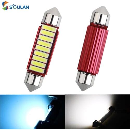50 pcs High brightness 7020 6-9smd C5W C10W 6000K White Festoon 31-36-39-41MM Car Led Bulb 12V Reading Lamp License Plate Lights