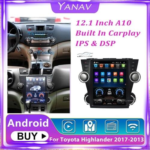 Android system LCD Car GPS Navigation player For-Toyota Highlander 2015-2019 Car instrument screen dashboard Multimedia player
