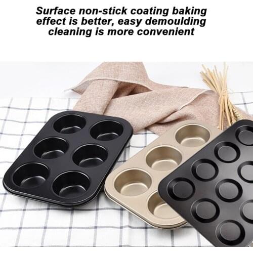 Household oven bakeware 6 round cake tins 12 hole flat bottom muffin cup bakeware