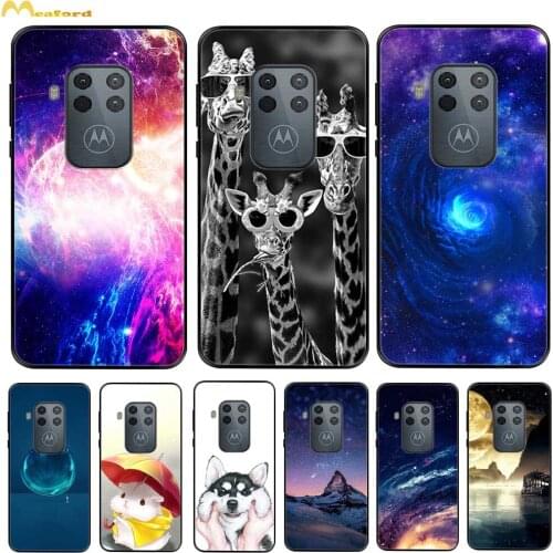 For Motorola Moto One Zoom Case Phone Cover For Moto One Pro Cases Space Black Silicone Coque For Moto One ZOOM Covers TPU Cute
