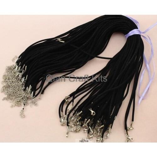 50pcs black 3mm round velvet cord 18 inch adjustable
