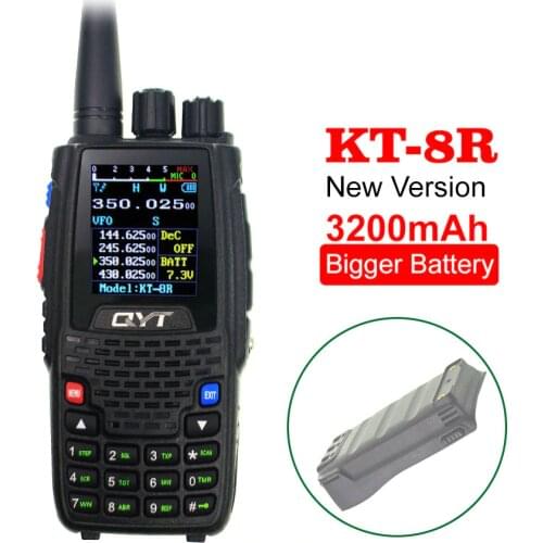 QYT Quad Band handheld KT-8R 4band 3200mAh Bigger Battery outdoor intercom UV Two-Way Radio KT8R Color display 5W transceiver