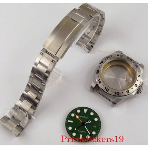 For Mingzhu 3804 GMT Automatic Movement Watch Case Dial Strap Sapphire Crystal Wristwatch Parts
