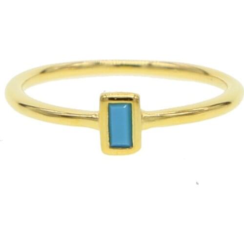 Geometric rectangle turquoises gem sterling silver color ring minimal minimalist vermeil simple jewelry