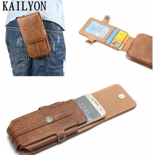 Leather Pouch Belt Clip Hook Loop Shockproof Phone Case Cover Bag Holster For Multi Smart Phone Smartphone 5.5 inch