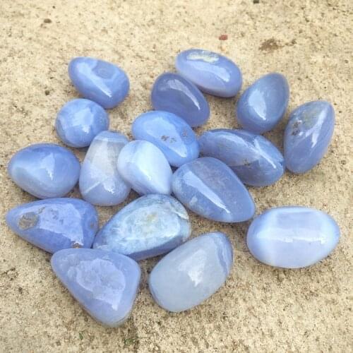 Crystals healing stones natural Blue Lace Agate Tumbled Stones for home decoration