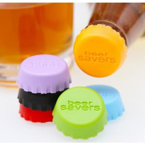 12pcs Mix-colored Silicone Beer Bottle Cap 3cm Wine Stopper Vinegar Soy Cocktail Lid Bottle Cover Good Seal Kitchen Accessories