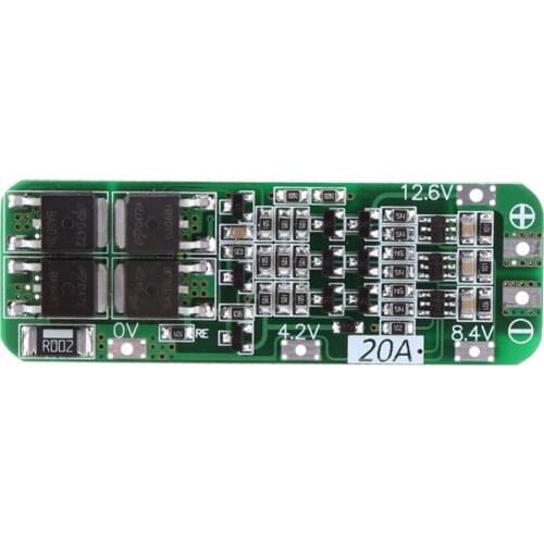 2PCS 3S 20A Li-ion Lithium Battery 18650 Charger PCB BMS Protection Board 12.6V Cell 64x20x3.4mm Module