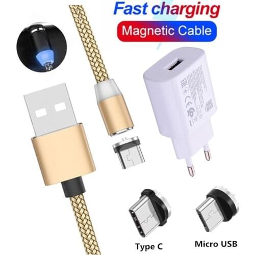 Magnetic USB Cable Type C Micro USB Fast Charger Cable For Xiaomi Redmi note 7 6 pro 7A 5 plus 4 mi 9 se CC9 E A1 A2 A3 LITE 5S