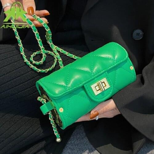 Fashion Small Flap Women Shoulder Messenger Bag 2021 New Designer Chain Soft PU Female Handbags Luxury Solid Color Clutch Bags