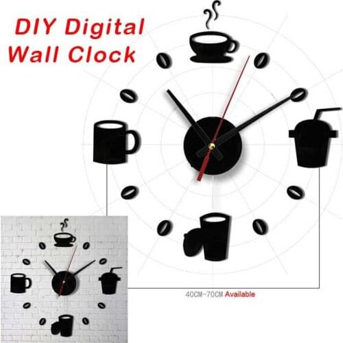 Fashion Acrylic DIY Self Adhesive Interior Wall Creative Decoration Clock Wall Clock Home Decor Table Clock Use AA batteries