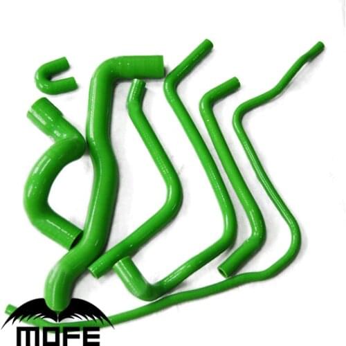 MOFE 100% Silicone Original Logo Silicone Coolant Radiator Hose Kit For Saab 9-3 2.0T 1998~2002 Green