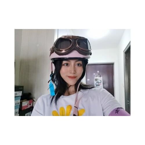 NEW Motorcycle Helmet Leather Vintage Casco Moto Motorcycle Open Face Retro Half Helmet Chopper Biker Pilot DOT Size M-XL