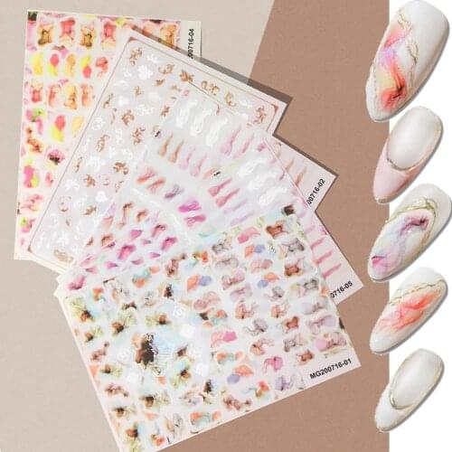 2020 New 3D Nail Art Stickers Bohemia Blooming Cloud Image Nails Stickers for Nails Sticker Decorations Manicure Z0345