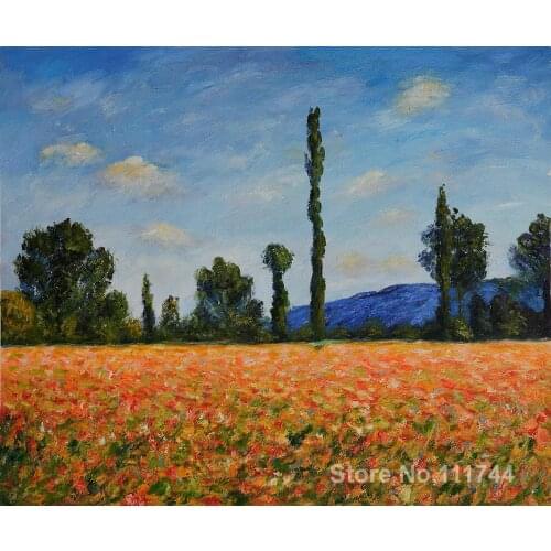 Field of Poppies II Claude Monet Paintings for sale wall art High quality Hand painted