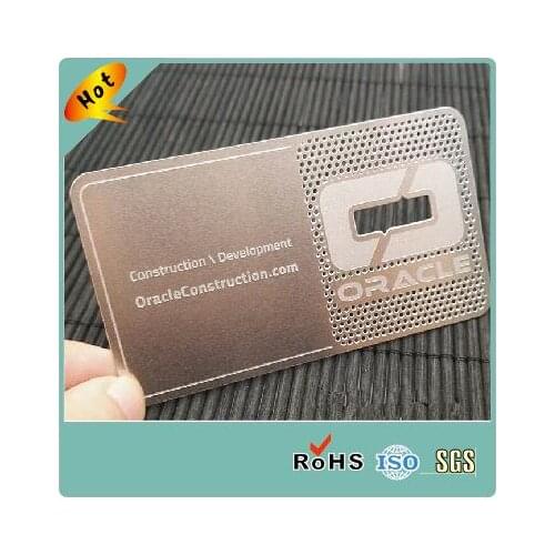 Wholesale customized credit card size frosted stainless steel metal business cards