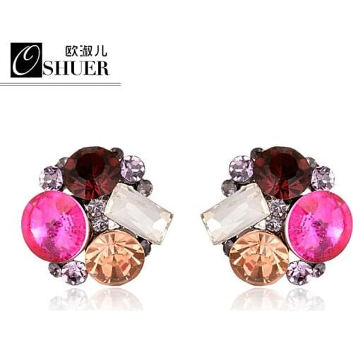 New Arrival Best Selling Fashion small Stud Earrings For Women gun Plated Free shipping wholesale