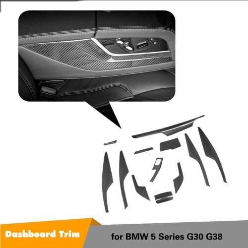 Full Carbon Fiber Interior Dashboard Trim Covers for BMW 5 series G30 G38 520i Central Control Cover Trim left hand Drive car