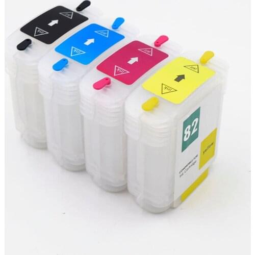 10 82 refillable ink cartridge with arc chips For HP designjet 500 500ps 800 800ps Plotters For HP10 HP82 HP500 HP800 Printer