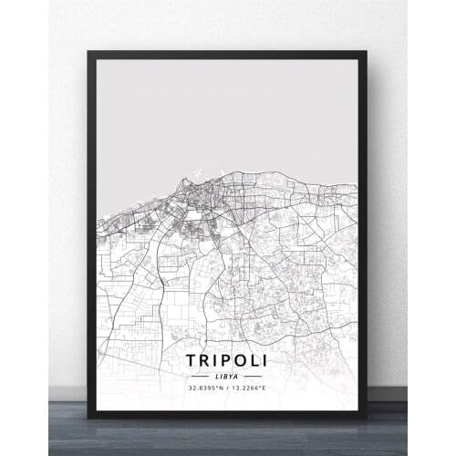 Tripoli Libya Map Poster