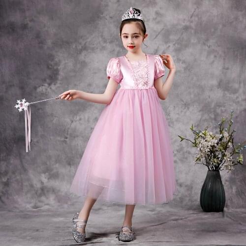 Girls Princess Rapunzel Dress Baby Summer Infant Girls Halloween New Year Carnival Costume Children Birthday Party Clothing