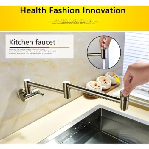 360 Degrees Rotatable Double switch Swinging Spout From Kitchen Sink Taps Wall Mounted Kitchen Faucet Bathroom
