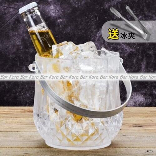 Transparent plastic ice bucket Acrylic bar tool dedicated ice bucket big crystal champagne ice bucket