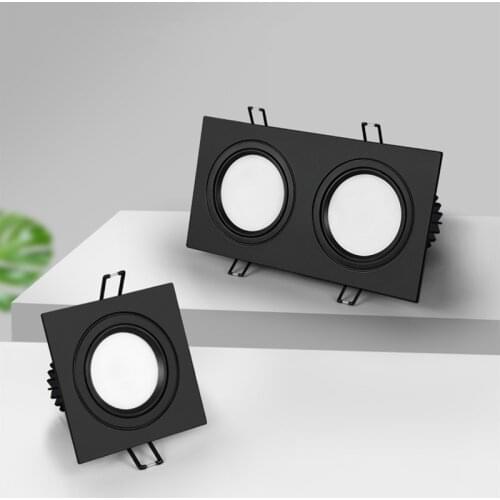 Dimmable embedded single-head double-head square LED spotlight ceiling light, 5W10W20W, COB, LED ceiling light, AC85-265V, indoo