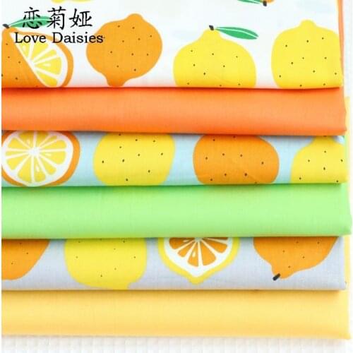 White blue gray fruit lemon orange green solid color 100% Cotton twill fabric for DIY home decoration patchwork handwork tissue