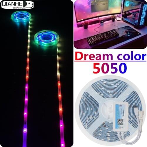 DreamColor LED Strip Light RGB 5050 Waterproof Lamp Flexible Tape Diode Bluetooth Music Control luces led 5M10M DC12V For Room