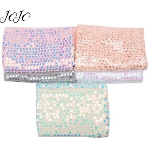 JOJO BOWS 45*145cm Sequin Fabric For Craft Candy Sheet Needlework Home Textile Decor Dress Making Cloth DIY Patch Material