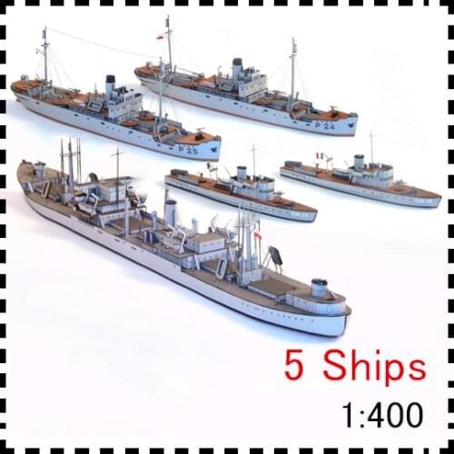 Tobruk Class Transport Ship Medok Patrol Boat C11 Gunboat Fleet Paper Model Kit Handmade Toy Puzzles