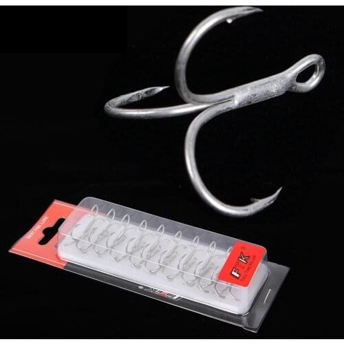 High Carbon Steel 1#-2# 15pcs 4# 20pcs Fishhooks Super Sharp solid Triple Hooks Barbed fishing Hook Treble Hooks